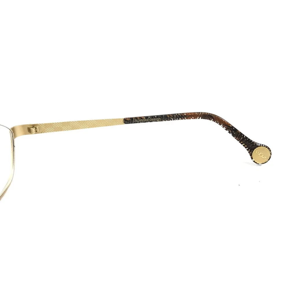 BOZ Eyeglasses Frames WORLD 9050 Brown Gold Cat Eye Half Rim 52-17-140